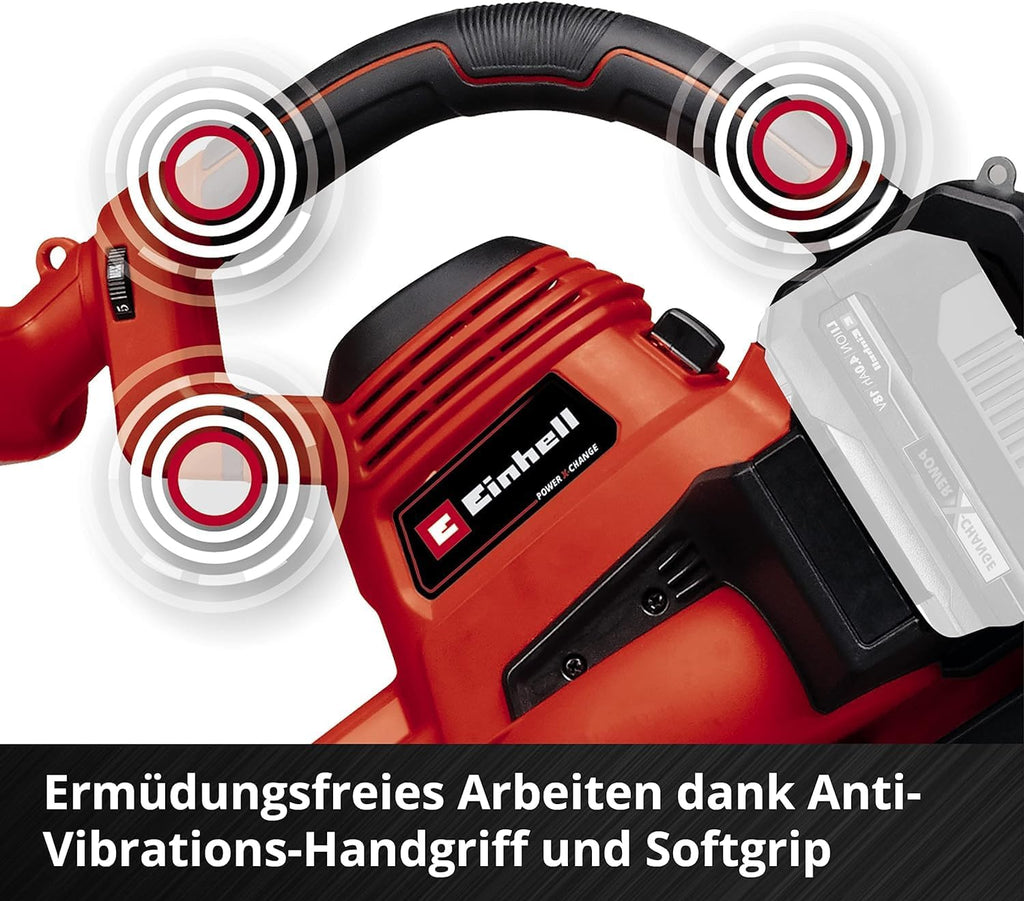 Aspirador/soplador de hojas a batería Einhell GE-CL 36/230 Li E-Solo Power X-Change (iones de litio, 18 voltios, función de aspiración/soplado, interruptor turbo, incluye tubo de aspiración + tubo de soplado, sin batería ni cargador)