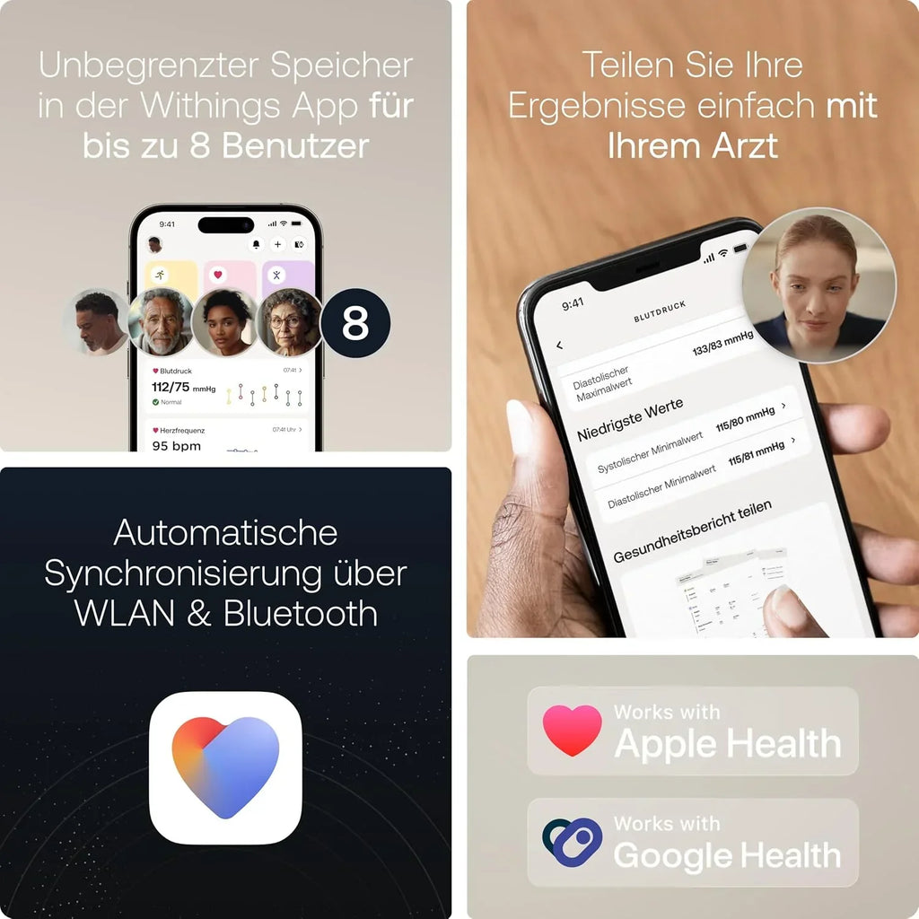 Tensiómetro de brazo BPM Vision 2 en 1 con medición de presión arterial y ECG, sincronización por Wi-Fi y Bluetooth, incluye brazalete