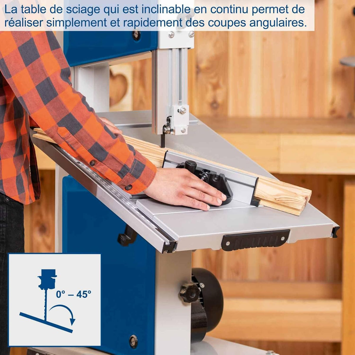 Sierra de cinta Scheppach HBS400 | 230V / 750W | Altura de corte máx. 170mm | Anchura de corte máx. 305mm | Incluye cinta de sierra de repuesto y guía de corte transversal
