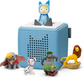 Toniebox Extrapack – Toniebox Starterset Azul con Kreativ-Tonie + 4 figuras sonoras Héroes animales de Disney, reproductor de audio para audiolibros y canciones, caja de música inalámbrica con radioteatro de Disney
