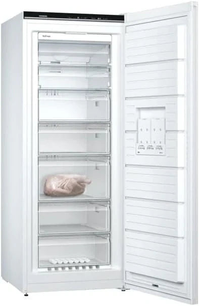 Congelador Siemens GS54NAWCV iQ500, 176 x 70 cm, 327 L, noFrost nunca más volver a descongelar, bigBox espacio para alimentos congelados grandes, varioZone estantes y cajones de cristal flexibles, Blanco