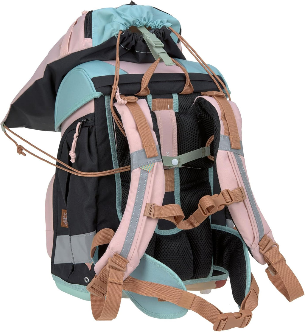 LÄSSIG Set de mochila escolar de 7 piezas para niños/School Set Boxy Unique Negro