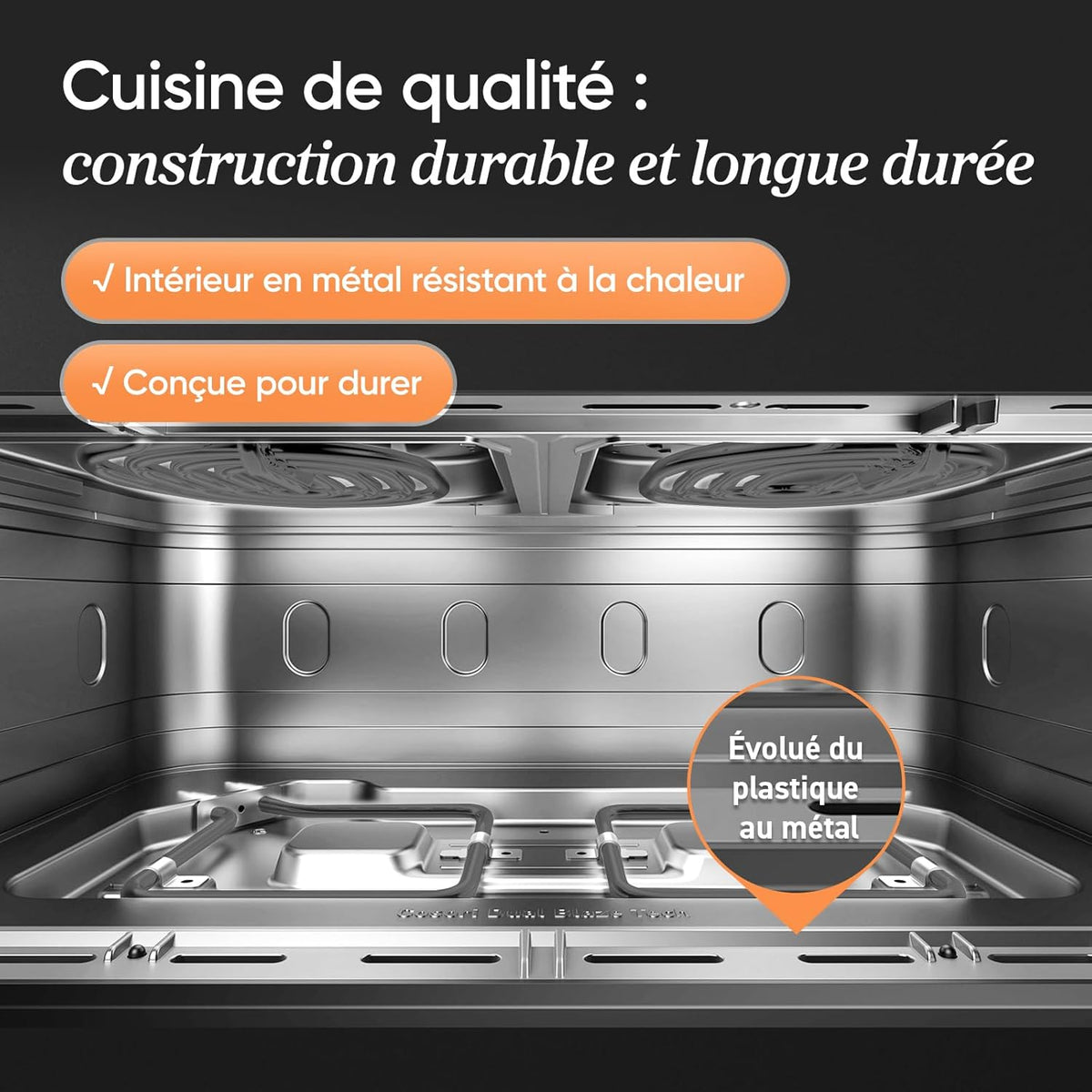 Freidora de aire COSORI Twinfry de 10L, freidora sin aceite con doble resistencia, Airfryer de zona dual con separador extraíble, 5 en 1, gran capacidad, cocción óptima, 40℃-240℃, control inteligente mediante App