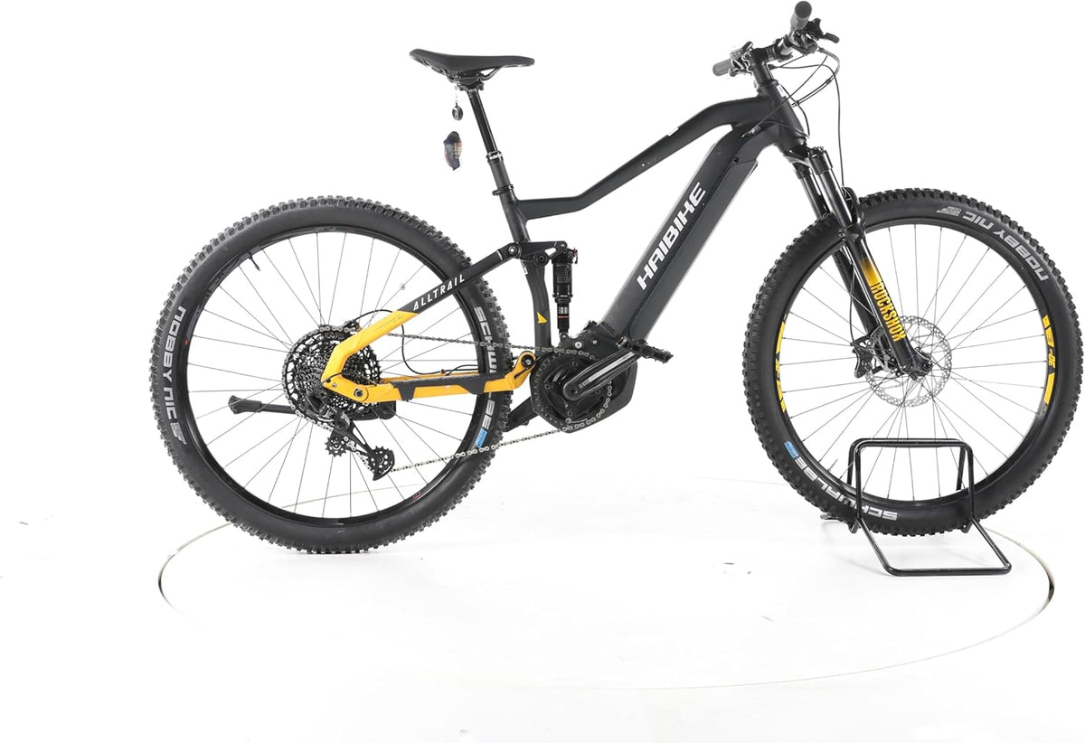 HAIBIKE E-Bike Alltrail 6 E-Bike de doble suspensión para hombre y mujer, bicicleta eléctrica de 29 pulgadas, Yamaha 70 Nm 630 Wh, 12 velocidades, horquilla de suspensión RockShox, freno de disco hidráulico, 167-175 cm, negro (reacondicionada)