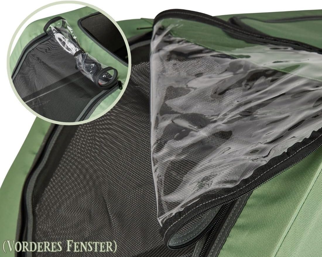Remolque para perros, carrito para bicicleta, cochecito Cruvado hasta 45 kg, plegable, estructura de acero, correa de seguridad, reflectores, enganche universal