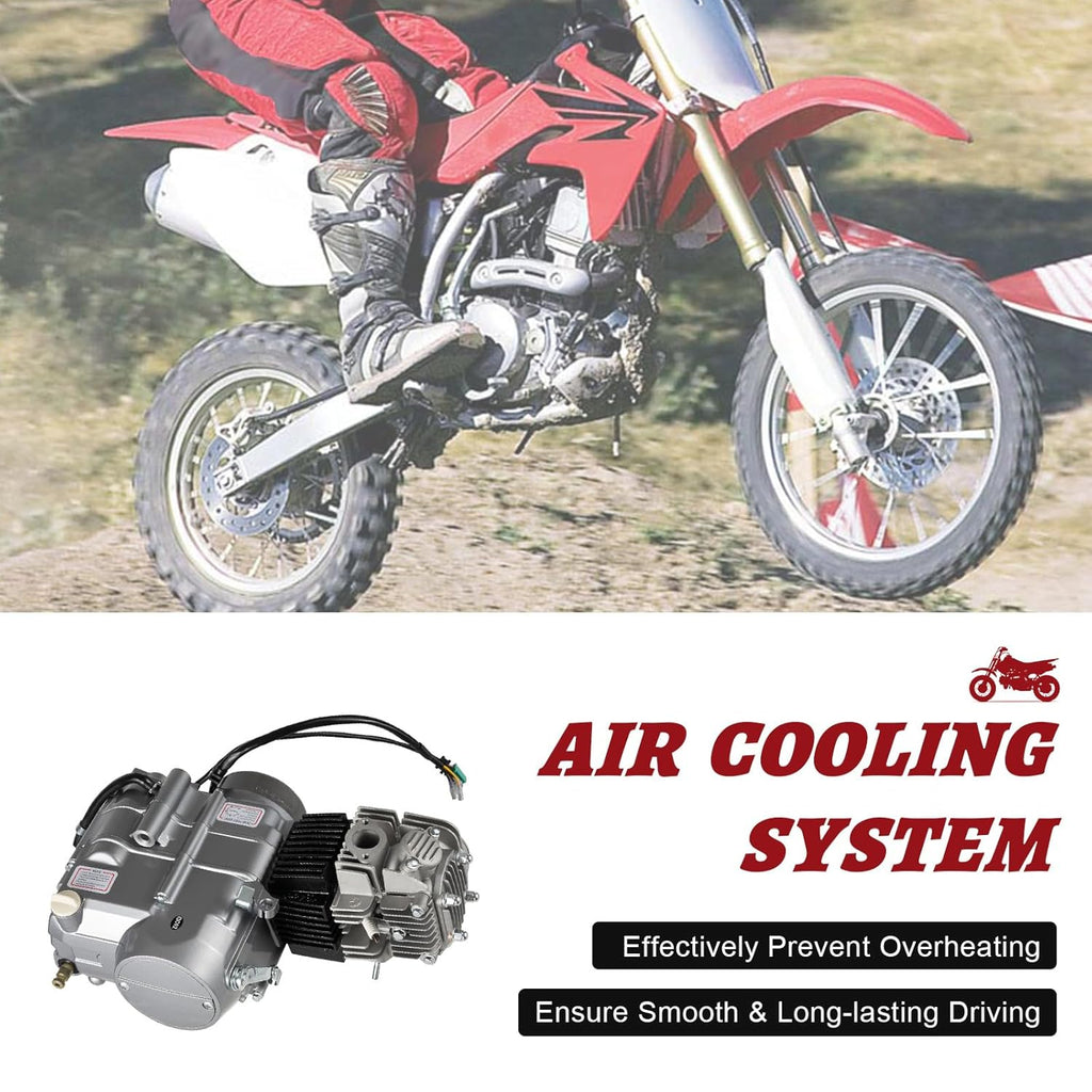Motor de 4 tiempos CRF50 125CC para Dirt Bike Pitbike, motor monocilíndrico con refrigeración por aire y embrague manual para motocicletas Dirt Bike con arranque a pedal (Kick Start).