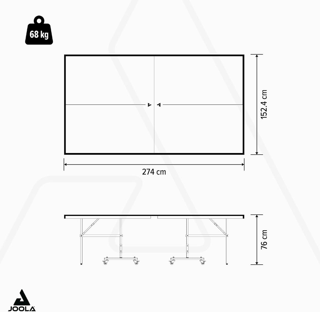 Mesa de ping-pong para exteriores JOOLA: mesa de ping-pong profesional con superficie de compuesto de aluminio, resistente a la intemperie y plegable, incluye red