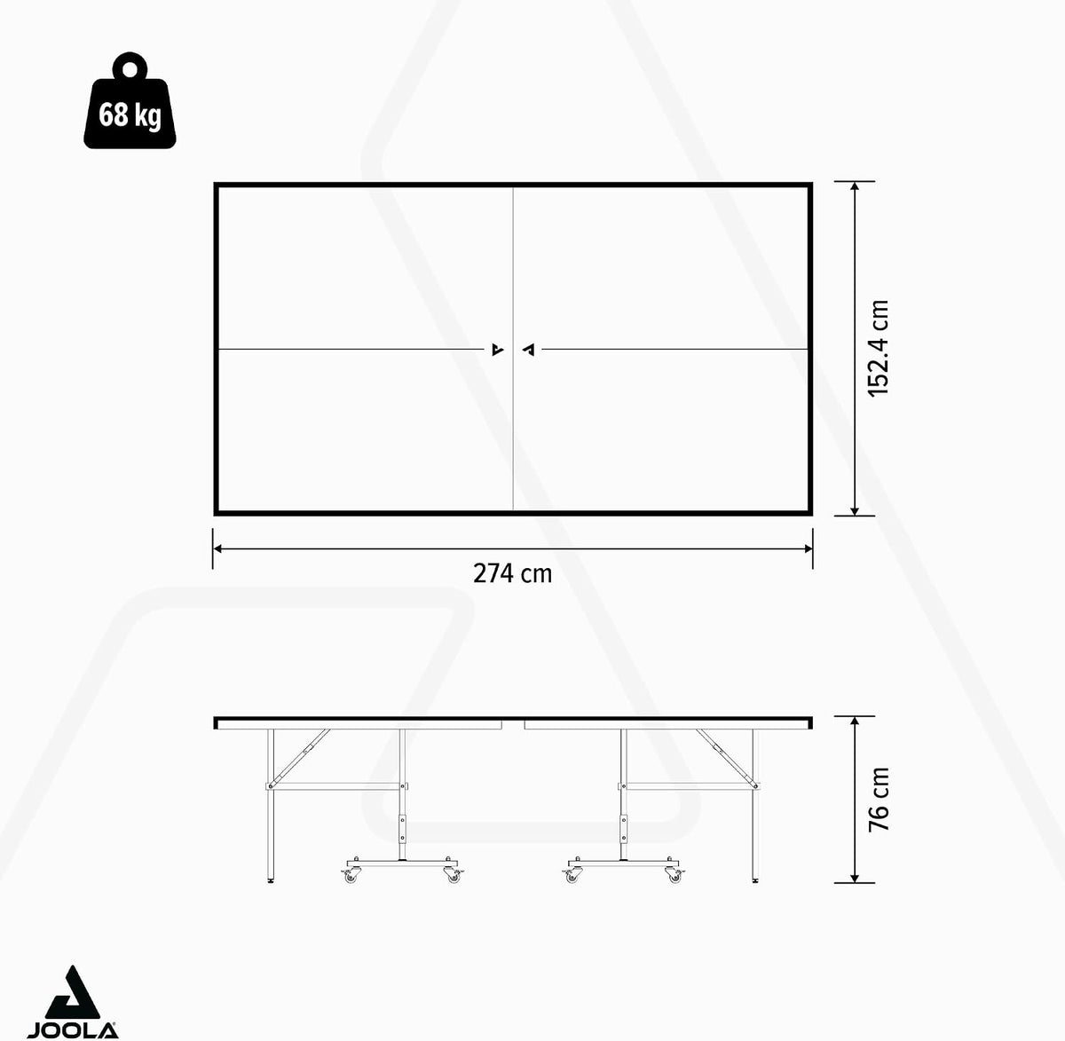 Mesa de ping-pong para exteriores JOOLA: mesa de ping-pong profesional con superficie de compuesto de aluminio, resistente a la intemperie y plegable, incluye red