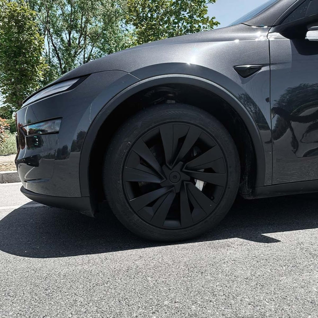 Juego de tapacubos Tesla Model Y de 19 pulgadas, diseño Helix, negro mate, 4 piezas, para llantas Crossflow de Juniper 2025+