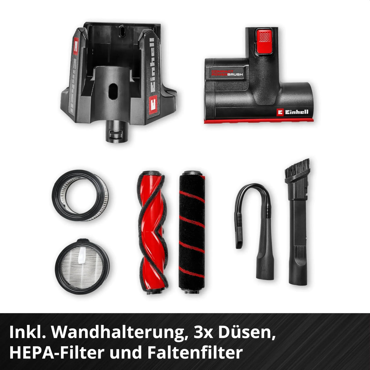 Aspiradora escoba inalámbrica Einhell TE-SV 18/270 BL-Solo PXC 18V sin escobillas, 270 mbar, sin bolsa, 3 modos, triple filtro, sin batería