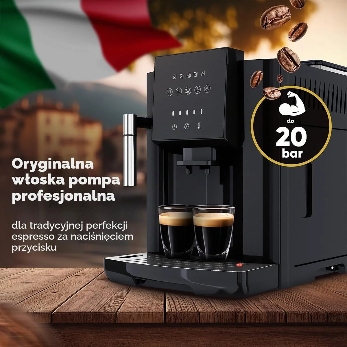 ProfiCook w pełni automatyczny ekspres do kawy, spieniacz do mleka, stożkowy młynek do korzeni, zbiornik na wodę 1,8 l, z funkcją podgrzewania filiżanek, wyświetlacz dotykowy, ekspres do kawy, PC-KAV