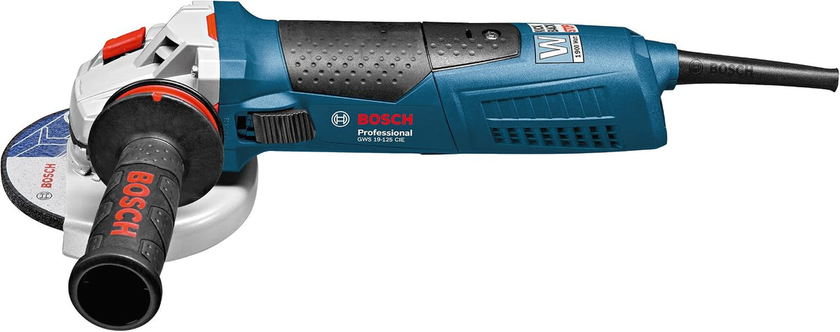 Bosch Professional: szlifierka kątowa GWS 19-125 CIE (Ø tarczy 125 mm, 1 900 W, regulacja prędkości obrotowej, funkcja KickBack Control)