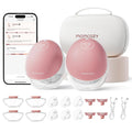 Extractor de leche eléctrico portátil Momcozy M9, manos libres, paquete de 2 unidades, color rojo, control por aplicación, 15 niveles, embudo de 24 mm, 150 ml