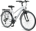 Bicicleta de trekking premium Licorne Bike de 28 pulgadas para hombres, jóvenes, chicas y mujeres, con 21 velocidades, bicicleta de ciudad, bicicleta para hombre L-V-ATB