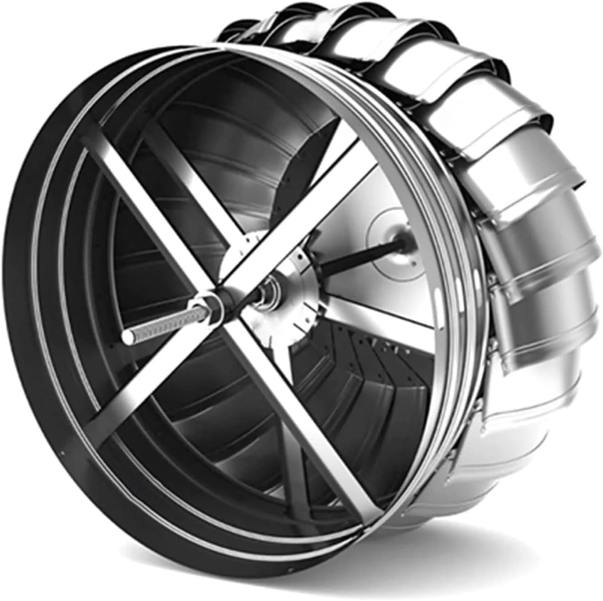 Wentylator kominkowy ze stali nierdzewnej z kulką, niezmotoryzowany wentylator dachowy, wentylator przeciwdeszczowy, wyciągowy kominek, 100 mm / 3,9 cala - 100 mm