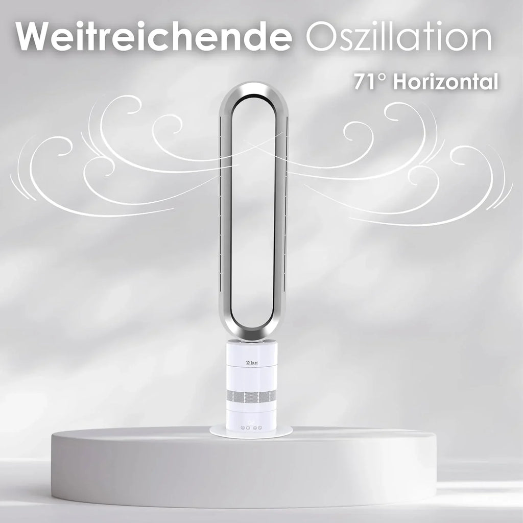 Ventilador de torre Zilan, motor BLDC de bajo consumo con mando a distancia, ventilador oscilante de bajo consumo, diseño muy silencioso, ventilador de pie de 10 niveles, ventilador de columna con refrigeración, ventilador de torre.
