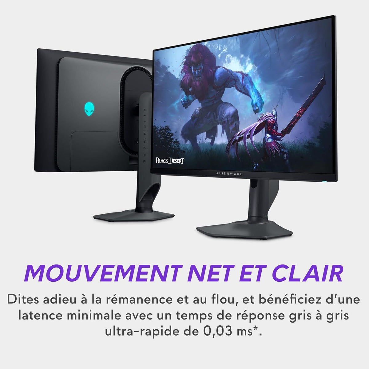 Monitor gaming Alienware AW2725DF de 27" QHD (2560x1440), 360Hz, QD OLED, 0,03ms, AMD FreeSync Premium Pro, 99,3% DCI-P3, HDR400, USB-C, 2X DisplayPort, HDMI, 4X USB, 3 años de garantía