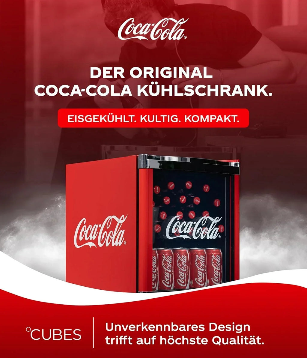 Mininevera para bebidas CC 165 de 50 l con puerta de cristal de seguridad, 39 dB, independiente, para bebidas