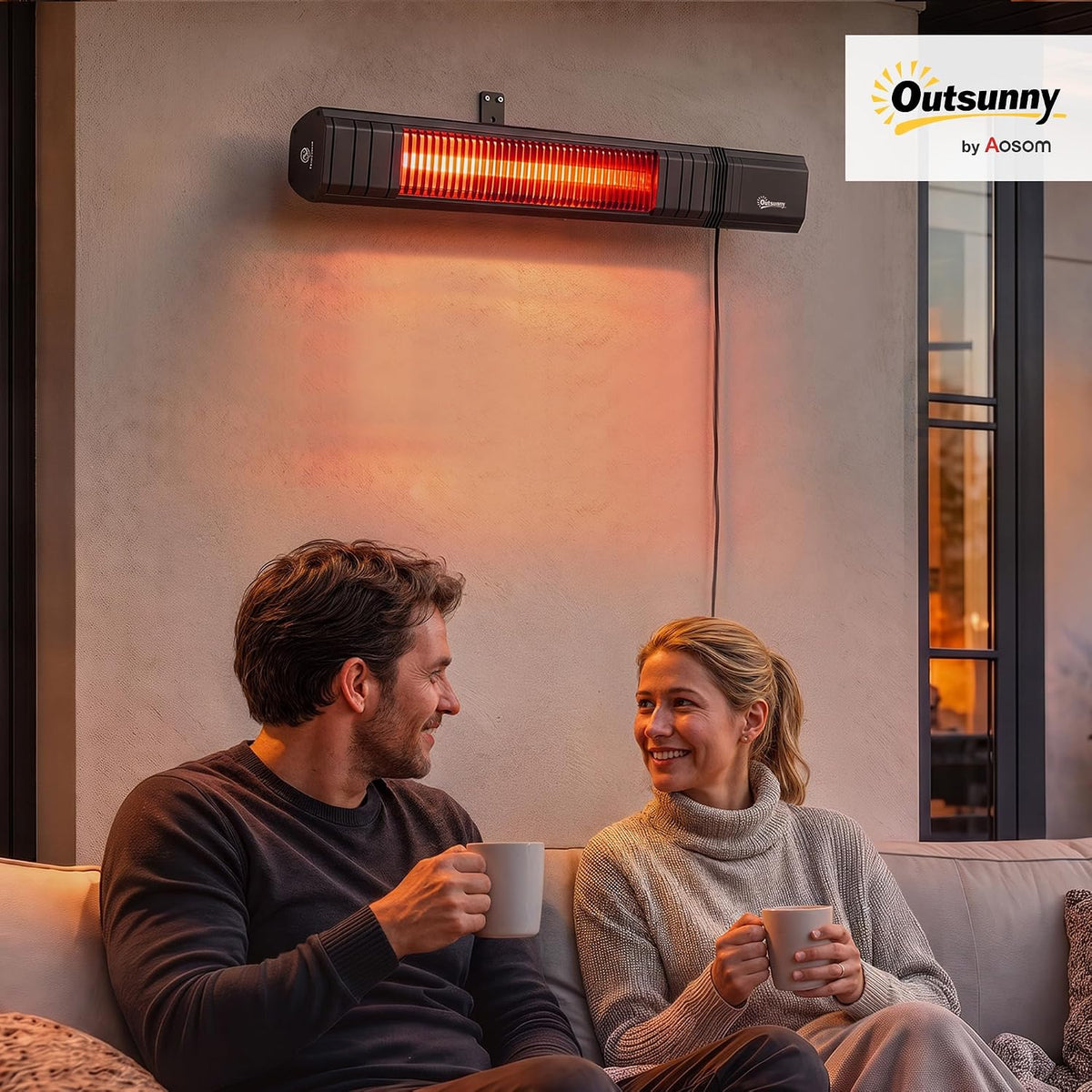 Outsunny Wiszący promiennik podczerwieni 2000 W z włókna węglowego
