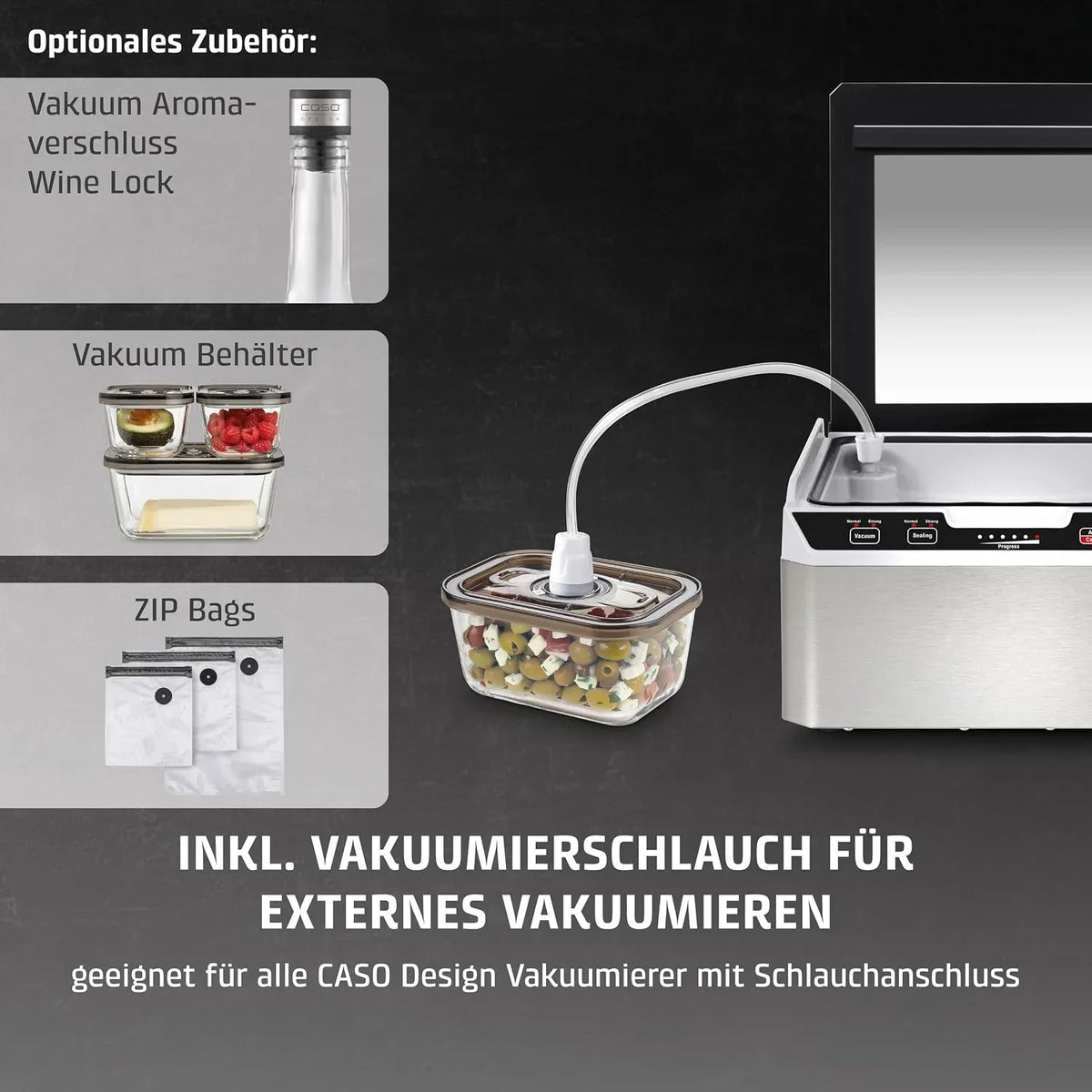 Envasadora al vacío de cámara VacuChef 40 modelo 1417, cámara de vacío de 3 l, 70 l/min, doble costura de sellado, incluye 20 bolsas de vacío