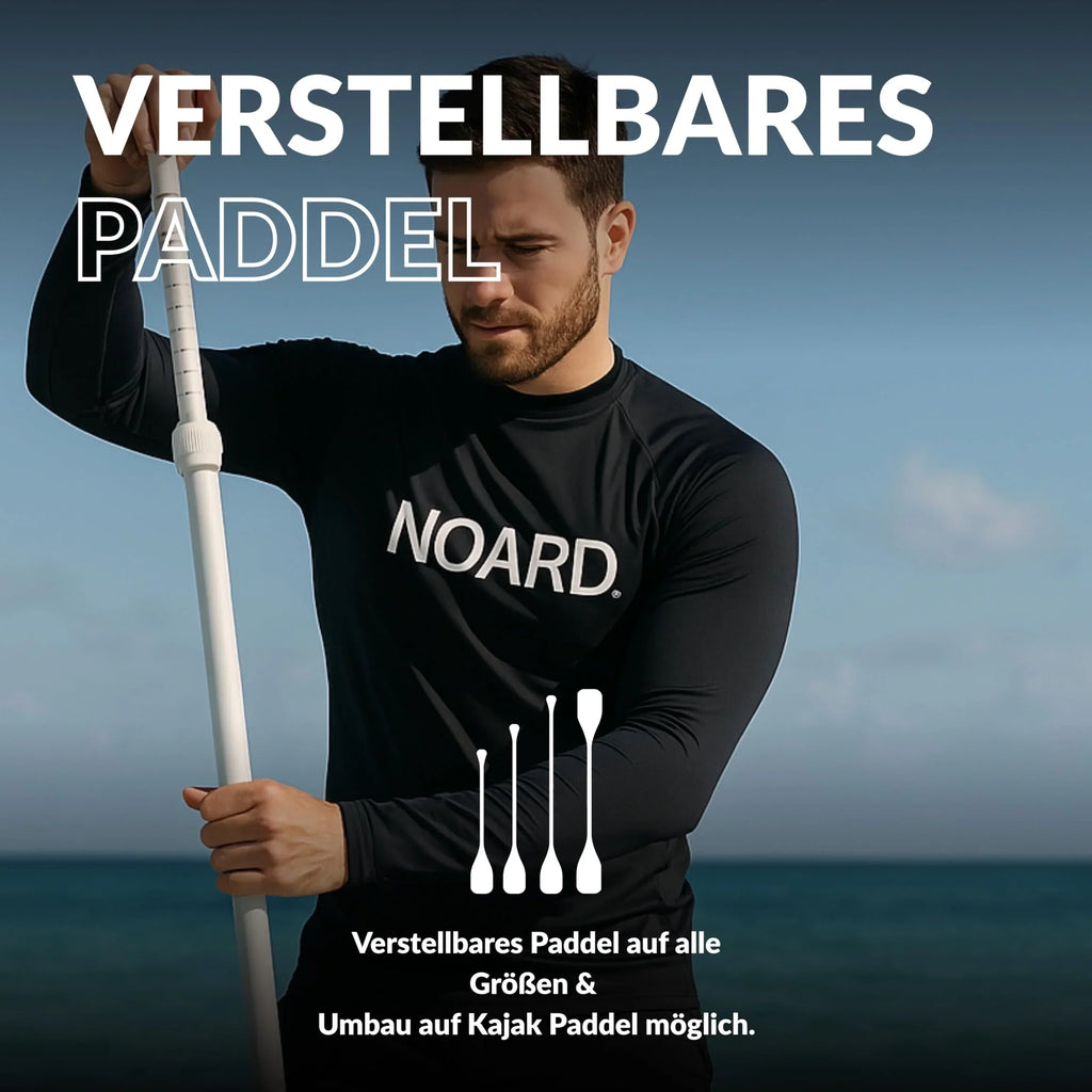 Tabla de SUP inflable de 326 cm, doble capa de punto de caída (drop-stitch), 85 cm de ancho, hasta 140 kg, con remo, bomba, mochila y bolsa estanca.