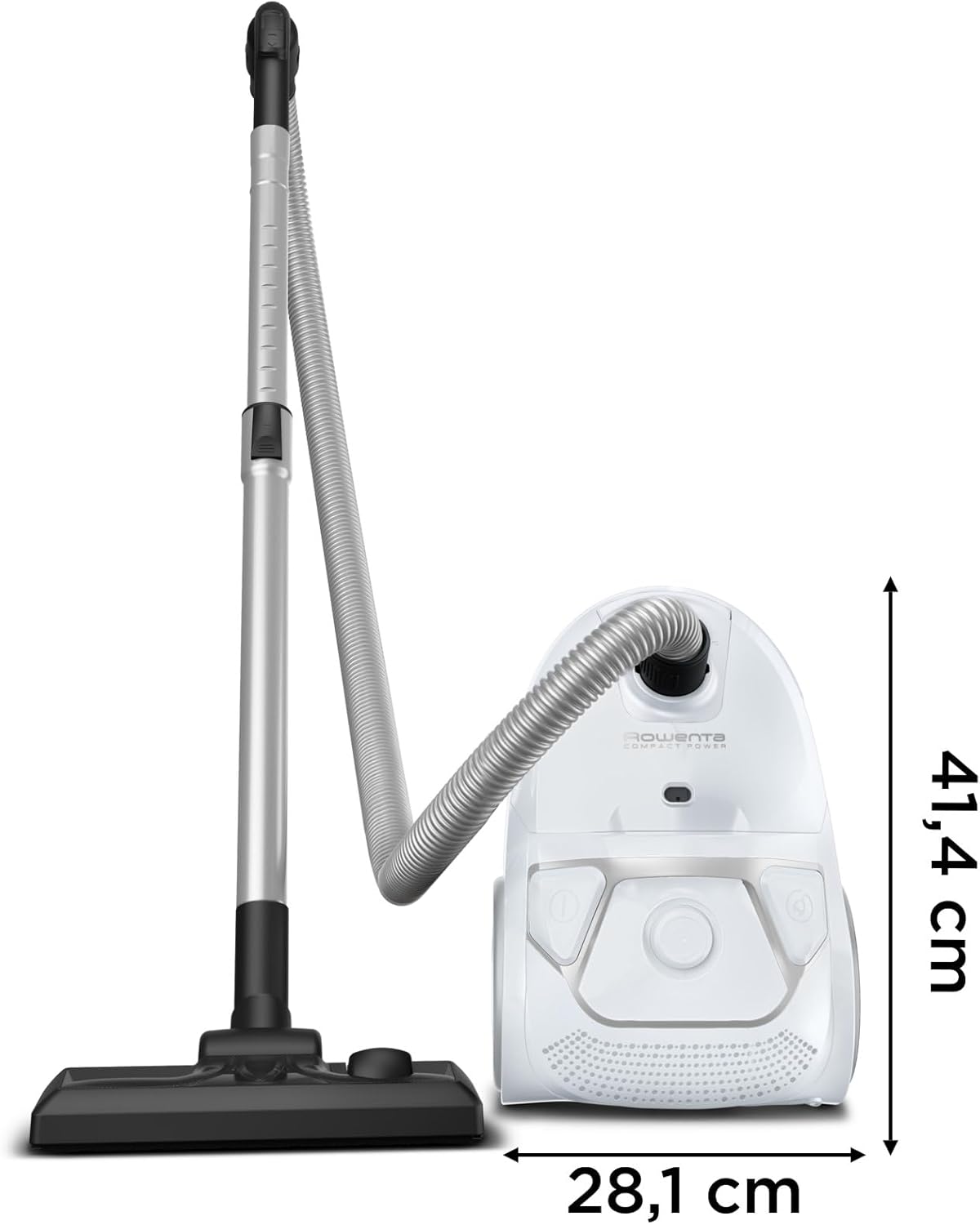 Aspirateur sans sac Rowenta Compact Power XXL Animal, Moteur basse consommation 900W max, Haute filtration, Bac à poussière 2,5L, Compact, RO4B50EA, Gris