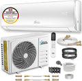 Aire acondicionado Split Kältebringer Quick Connect - 12000 BTU (3,4 kW) con función de calefacción, WiFi y App, hasta 91 m², muy silencioso - tubería de cobre de 5 m, refrigerante R32, material de montaje, soporte de pared