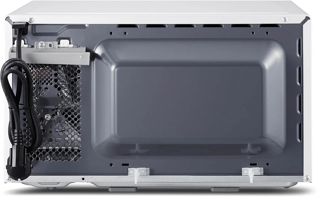 Panasonic NN-E20JWMEBG Kuchenka mikrofalowa ze szklanym talerzem obrotowym, 20 L, 800 W, ustawienie rozmrażania, 5 poziomów mocy, timer, biała