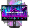 Monitor gaming Minifire de 27 pulgadas QHD 300Hz 2K 2560 x 1440 1440P-1ms FreeSync | DCI-P3 98% | HDR10 | 2×DP1.4 | 2×HDMI | Monitor de PC para juegos ajustable en altura, rotación vertical/horizontal (MFG27F6Q Pro)
