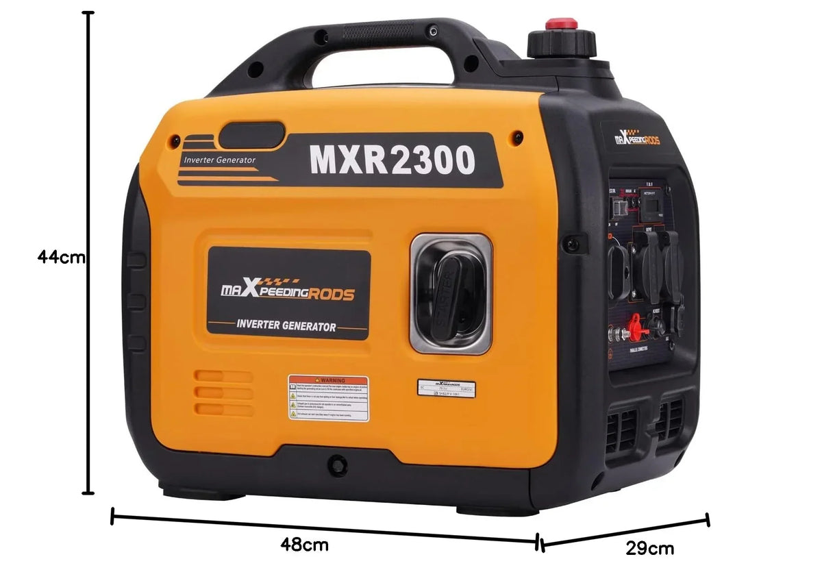 Generador inversor maXpeedingrods 2300W de gasolina, silencioso, 4 tiempos, portátil, 18,5kg, para camping, autocaravana, USB, enchufes 230V