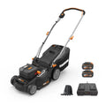 Cortacésped WORX WG737E Nitro 40V 2x20V sin escobillas, ancho de corte 37cm, 6 posiciones, saco recolector 40L, con 2 baterías 4Ah y cargador dual