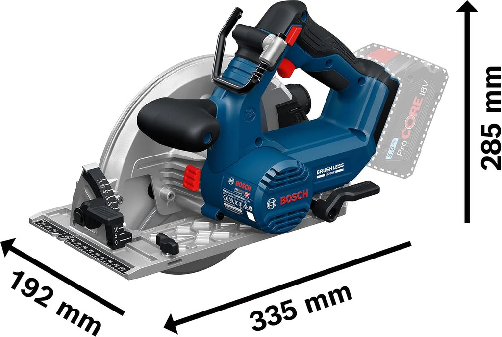 Bosch PRO 18V System Akumulatorowa pilarka tarczowa GKS GKS18V-68-2 (prowadnica do cięć pod kątem, tarcza, L-BOXX 238)