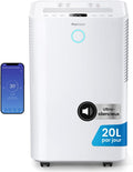 Deshumidificador de compresor inteligente Pro Breeze OmniDry 20L/día con depósito de agua de 4L, secado de ropa y sensor de humedad automático - Absorbedor de humedad, contra moho y condensación