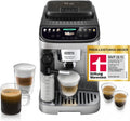 De’Longhi Magnifica Evo Next - Cafetera superautomática Perfetto con sistema de leche LatteCrema, 13 bebidas de un solo toque, cafetera para café y capuchino, pantalla táctil a color, titanio (ECAM312.80.SB)