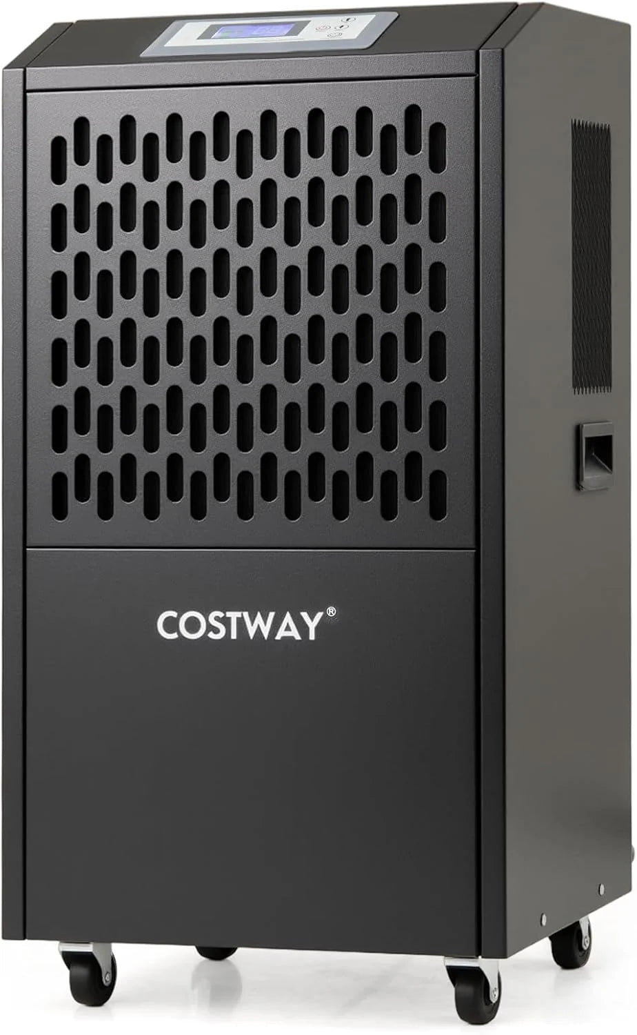 COSTWAY Suszarka budowlana 118 l/dzień, komercyjny osuszacz powietrza z wężem odpływowym, timer 24 h i 4 kółka, osuszacz przemysłowy do piwnicy, magazynu, placu budowy i pomieszczeń do 790 m²