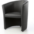 Sillón de diseño, sillón club, sillón lounge, mueble club, silla de oficina, mobiliario para consultorio, de piel sintética, tapizado, negro