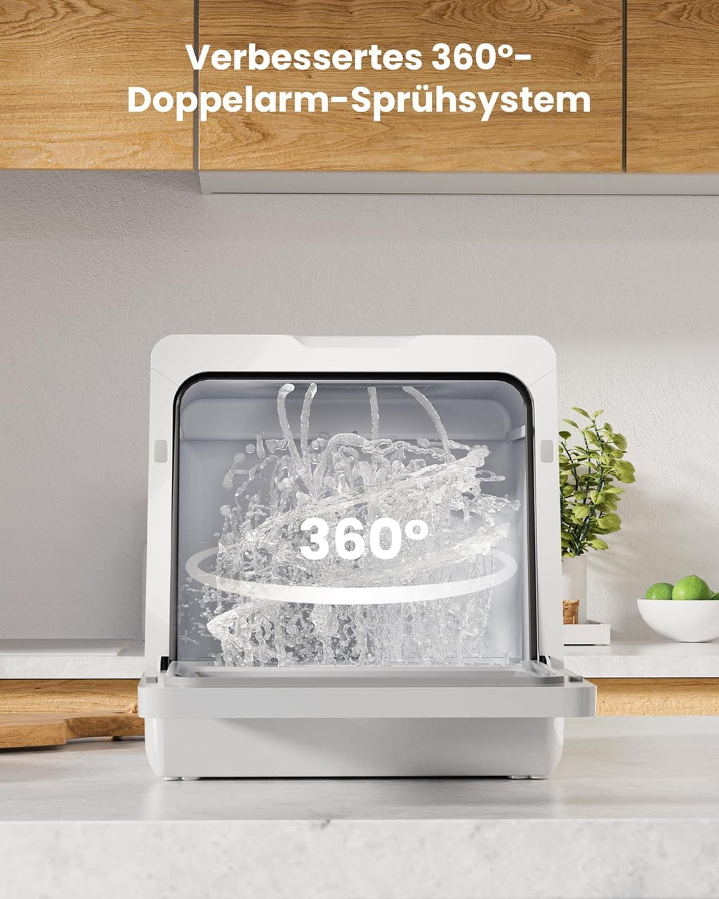 HAVA 2025 NUEVO lavavajillas de sobremesa con ablandador de agua y mayor eficiencia energética, lavavajillas con 8 programas, bloqueo para niños y inicio diferido, sin necesidad de instalación