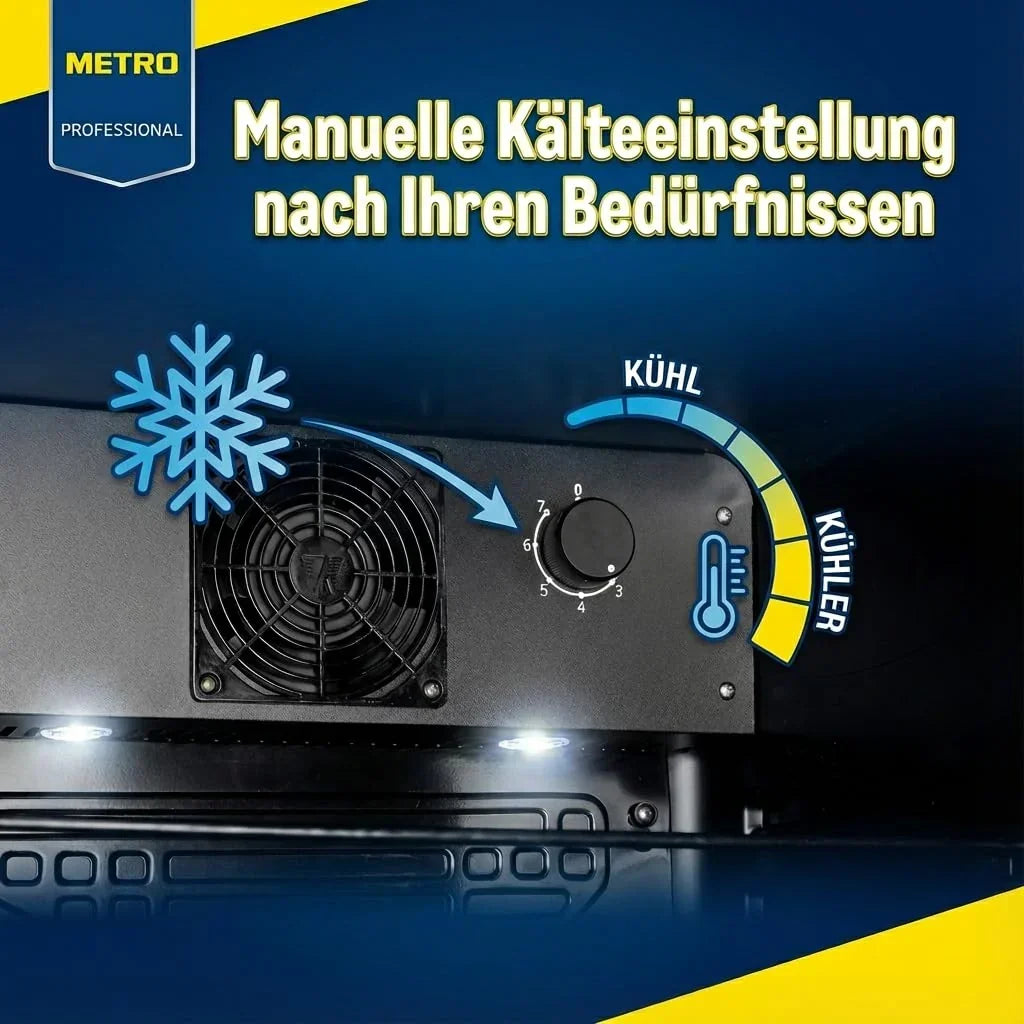 METRO Professional Nevera para bebidas GSC4240B, 237 L, 6 estantes ajustables, LED, clase energética C, bisagra de puerta fija
