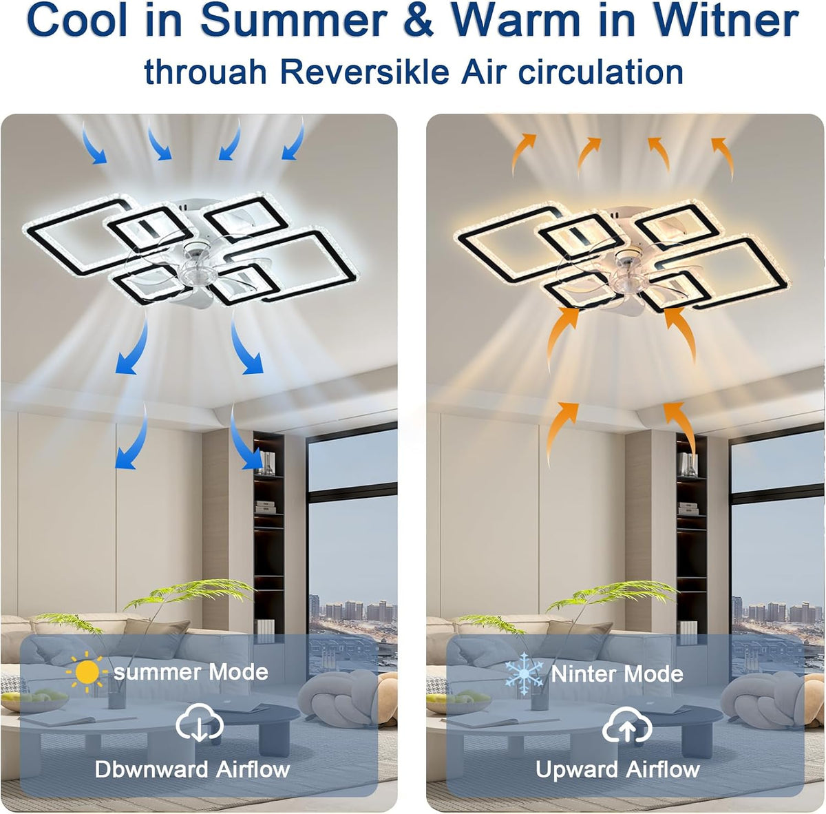 Lámpara con ventilador y mando a distancia, ventilador con luz inteligente moderno de 84 cm, 6 velocidades y LED regulable de 3000k-6500k, ventilador de techo silencioso para dormitorio, sala de estar, comedor, despacho, negro