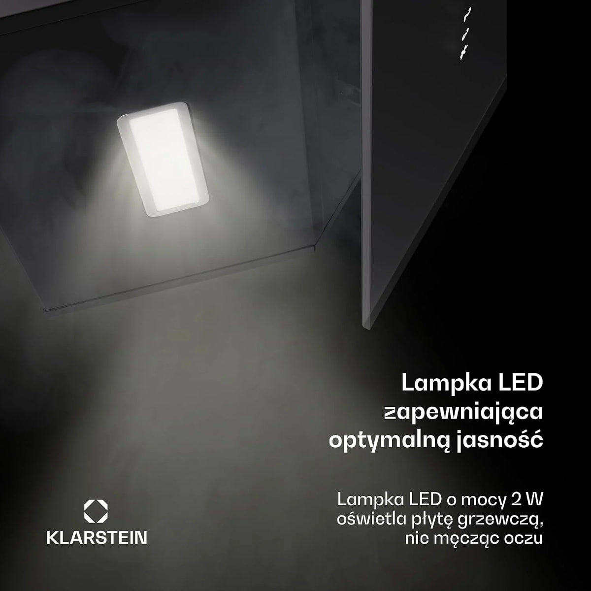 KLARSTEIN Alina Okap kuchenny, 540 m³/h, klasa A, RGB LED, 3 poziomy, sterowanie dotykowe, 60 dB czarny, okap ścienny, tryb recyrkulacji