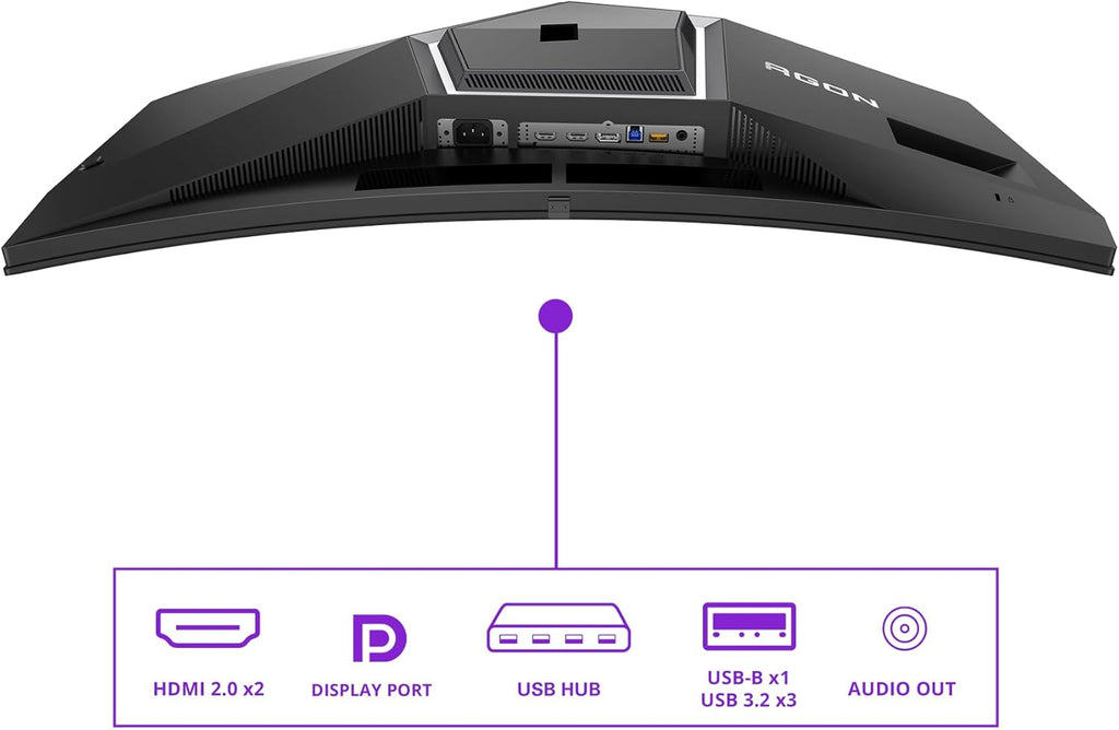 Monitor para juegos curvo AOC Agon Pro AG346UCDAM OLED WQHD de 34 pulgadas, 175 Hz, 0,03 ms, FreeSync Premium Pro, compatible con G-Sync, HDR400 (3440x1440, 2X HDMI, DisplayPort, concentrador USB), negro
