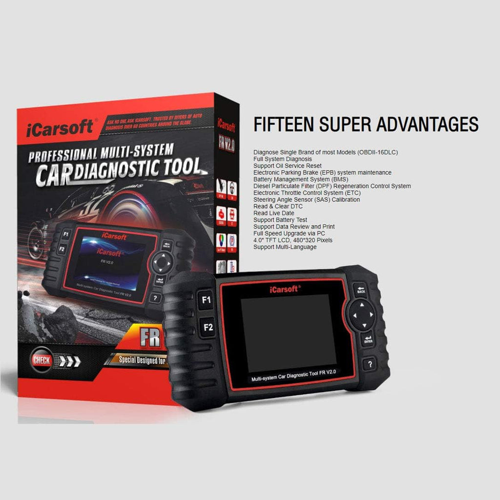Herramienta de diagnóstico OBD II Icarsoft FR V2.0 ICFRV2 Adecuado para (Marca de coche): Universal Sin restricciones 1