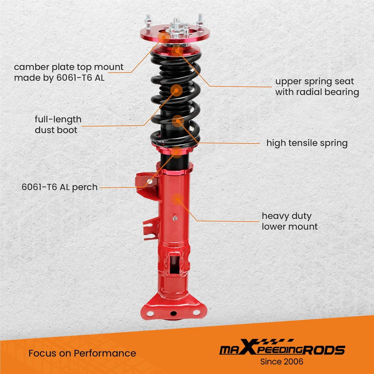 Kit de amortiguadores coilover maXpeedingrods para suspensión de BMW E36 318i 323i 325i 328i