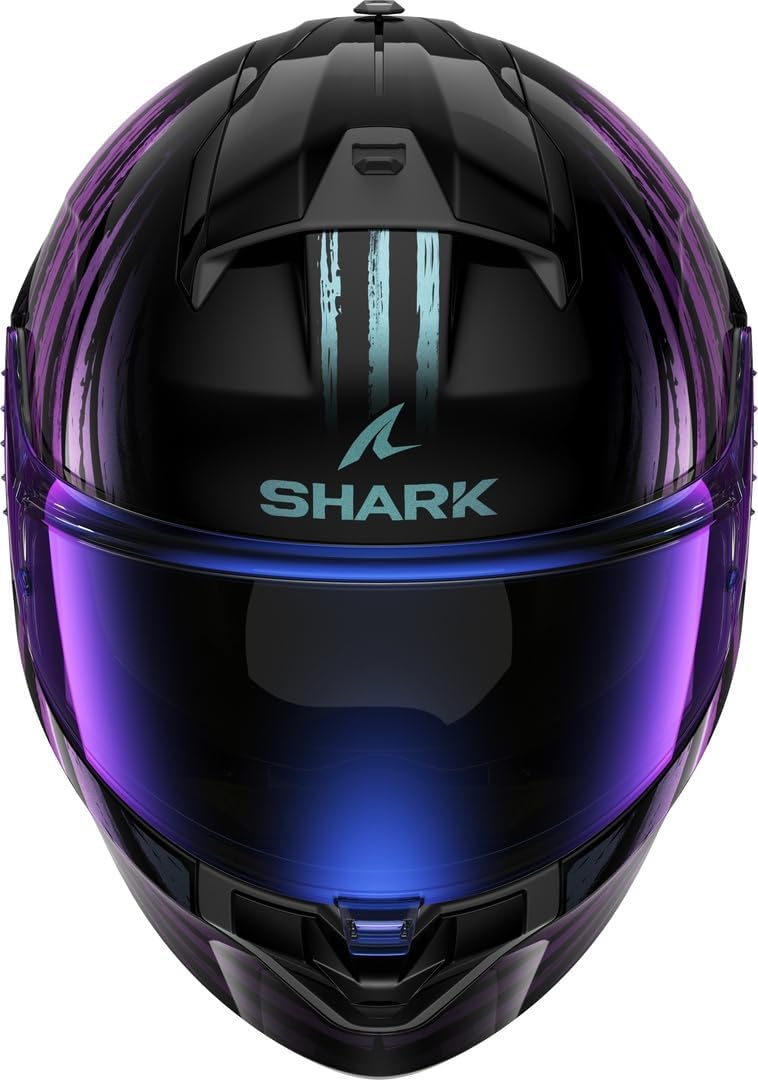 Shark, Casco de moto integral RIDILL 2 ASSYA Negro / Azul / Malva KXK, L