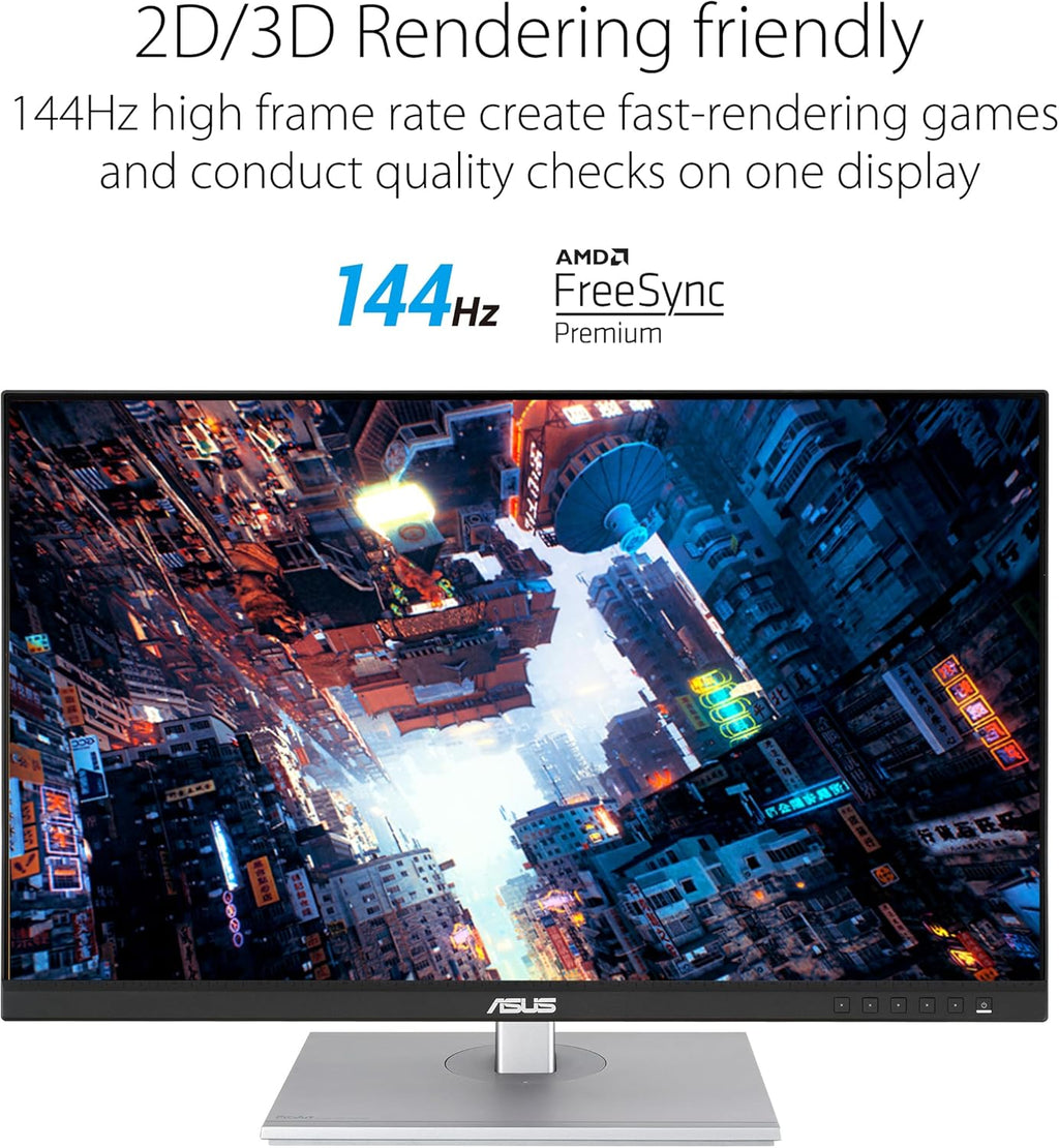 Monitor Profesional ASUS ProArt PA278CGV de 27", IPS, QHD (2560 x 1440), 144 Hz, 95% DCI-P3, precisión de color ∆E < 2, Calman Verified, USB-C PD 90W, VESA DisplayHDR 400, FreeSync Premium