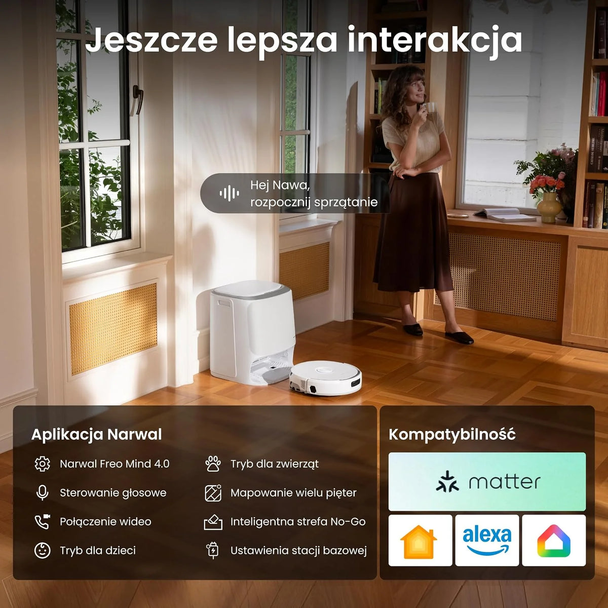 Narwal Freo 20 Robot Sprzątająco-Mopujący, Omijanie Przeszkód TwinAI