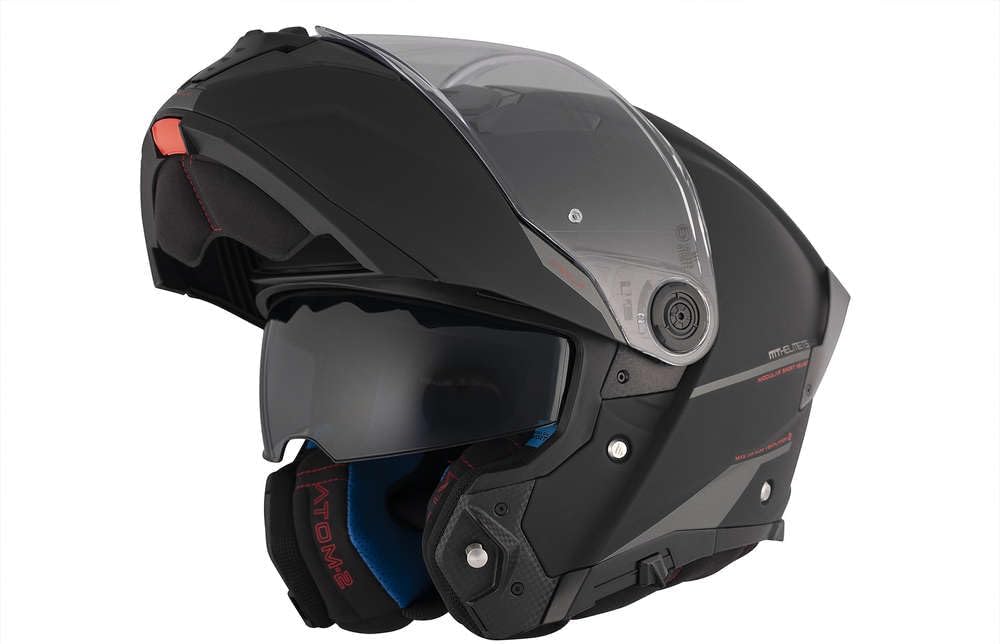CASCO MODULAR MT HELMETS MT ATOM 2 SV DOBLE VISOR LISO NEGRO MATE M (ECE 22.06)