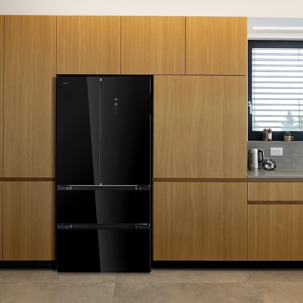 Frigorífico French Door Cecotec Dark 510 L Bolero CoolMarket FD 510 Dark E. 183 cm de alto, 84 cm de ancho, motor Inverter Plus, refrigeración y congelación rápidas, MultiAirFlow, Total NoFrost
