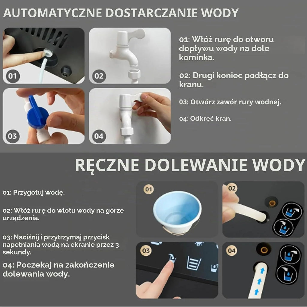 Dekoracyjny kominek elektryczny na parę wodną z nawilżaczem i płomieniem atomizowanym 3D, bardzo cienki panel 3 mm, bez ogrzewania, idealny do dekoracji domu, biura i hotelu (700 mm)