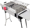 Set de parrilla XXL, girador de brochetas Grillmaster + motor + batería externa + mangal + 11 brochetas